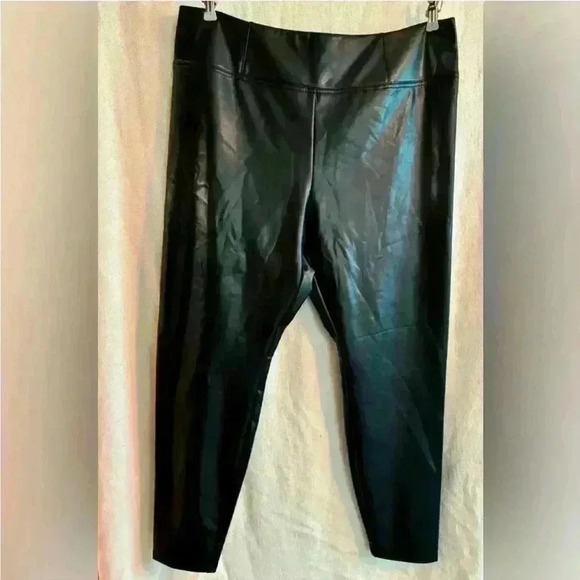 NWT RW&CO Faux-Leather Brown High-Waist Slim Leggings Women's Size XXL - Picture 3 of 11